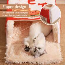 Snack Box Cat Bed Pet Cat Dog Bed, Rectangular Fully Enclosed Cookie Box, All-Season Pet Bed, Best Gift For Animal Friends - Multicolor - View 5