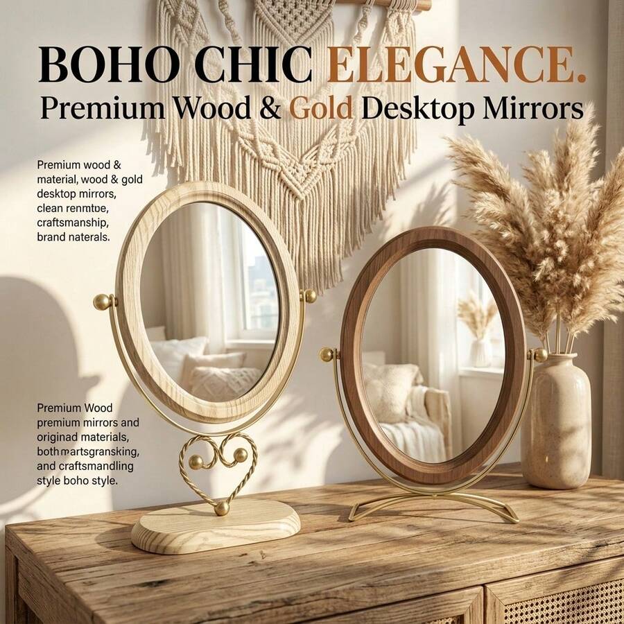 1pc Desktop Standing Mirror, Minimalist Multi-Purpose Desktop Standing Mirror Vanity Mirror, Suitable For Desk Bedroom Living Room - Multicolor - View 1