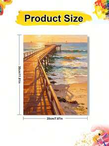 1pc Seaside Pier DIY Oil Painting By Numbers, Canvas Painting DIY Crafts, Adult Home Decoration, Holiday Gift. - Sets - View 10