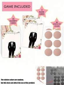 48pcs/16pcs Wedding Bride And Groom Party Scratch Card Game, "Who Found The Groom/Bride" Adult Party Game, Fun Bachelor Party Supplies, Paper Scratch Cards, For Guests 18+, Includes 46 Celebrity Cards And 2 Blank Cards With Scratch Stickers - Multicolor - View 13
