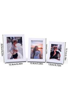 1/3pcs Minimalist White Photo Frame, Tabletop Display Picture Frame For Home Bedroom Living Room Decor, Desktop Photo Holder For Family Photo Portrait Gift - White - View 5