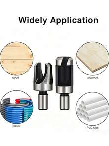 Wood Plug Cutter Drill Bit Set, Carbon Steel Tapered Claw Type Dowel Cork Cutting Bits 6‑16mm, Woodworking Hole Cutter Tool For Furniture Repair DIY Wood Craft Project Hand Tool - A - View 3
