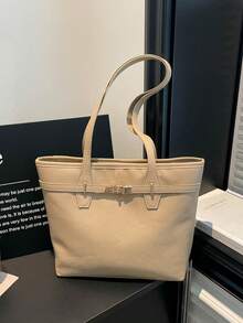 Large Capacity Handbag For Women, New Fashion Versatile Commuter Shoulder Tote Bag - Khaki - View 6