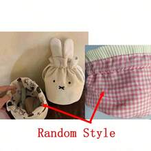 1pc 2026 New Beige Miffy Drawstring Bag, Cute Portable Large Capacity Storage Bag, Makeup Bag, Handbag, Suitable For Women, Small Gift For Friends And Family, Random Style - Multicolor - View 7