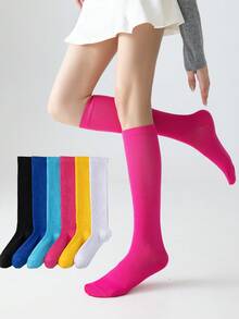 1 Pair Women's Professional Sports Socks, Breathable Comfortable Seamless Yoga Running Jump Rope Calf Socks - Multicolor - View 1