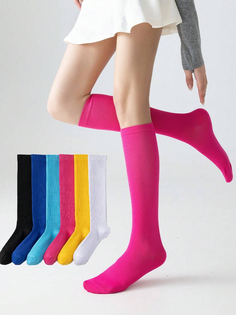 1 Pair Women's Professional Sports Socks, Breathable Comfortable Seamless Yoga Running Jump Rope Calf Socks - Multicolor - View 1