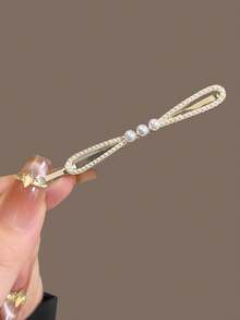 1pc/2pcs/4pcs Elegant Faux Pearl Bow Hair Clip, Fashionable Side Clip, Bangs Clip, Minimalist Women's Hair Accessory - Multicolor - View 9