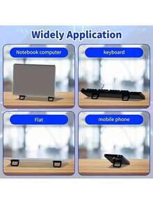 1 Pair Plastic Laptop Stand, Invisible Adhesive Laptop Riser, Foldable Portable Laptop Stand, Ergonomic Computer Desktop Stand, Keyboard Support - Material: Plastic - View 5