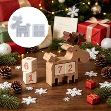 SILIKE LUFEI 2 Buah Cetakan Silikon Resin Set Rusa Natal & Blok Angka, Cocok Untuk Membuat Resin Epoksi, Gipsum, Lilin, Produk Aromaterapi, Cetakan Silikon untuk Pajangan Dekorasi Rumah - cetakan silikon - View 4