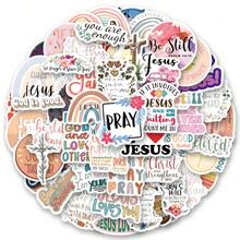 60PCS Jesus Christian Bible Stickers Aesthetics Stickers For Scrapbooking, Diary, Laptop, Bumper, Skateboard, Water Bottle, Computer, Hard Hat, Car Stickers And Decals - Jesus - View 12