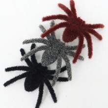 10PCS Halloween Flocked Spider Scary Realistic Fuzzy Fake Spider Haunted House Props Bar Decoration, Halloween Party Decoration Supplies - Flocked Spider - View 10