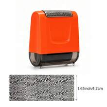 1pc 1.65 Inch Wide Privacy Roller Stamp, Identity Information Leakage Protection, Express Package, Letter And Document Address Confidentiality Masking Stamp - Orange - View 15