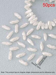 50pcs White Faux Pearl Beads Irregular Loose Spacer Beads Pendant For Jewelry Making DIY Bracelets Necklaces Accessories - Pearl - View 28
