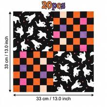20/40/60PCS Halloween Napkins, Cute Ghost & Colorful Checkered Paper Napkins, 2-Ply Disposable Halloween Party Supplies For Table Decor - Halloween Napkins - View 8