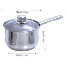 Stainless Steel 3Pcs Cookware Set Saucepan Stockpot Fry Pan W/Lids Steel Handle - View 6