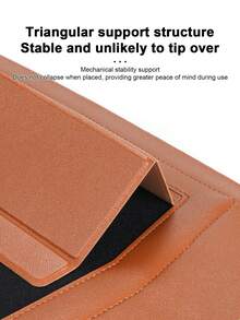 3-In-1 Multifunctional Laptop Sleeve, PU Leather Folding Heat Dissipation Stand With Built-In Mouse Pad, Compatible With 13-14", 15-16" Laptops, Portable Computer Protection Bag For Office And Travel - View 7
