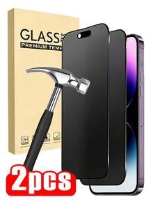 2 buah Pelindung Layar Privasi Matte Keramik, Anti Sidik Jari Definisi Tinggi, Film Lembut Tahan Guncangan Kompatibel dengan Casing Ponsel, Kompatibel dengan iPhone 18 Pro 18 Pro Max 17 16 15 14 13 12 11 Pro Pro Max XR X XS Max - Hitam - View 7