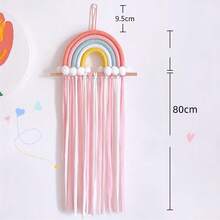 1pc Cloud Rainbow Ornament Hanging Handmade Woven Lace Wall Decor Macrame Wall Hanging Decor Home Rainbow Decor Cotton Rope Room Wall Decor - Multicolor - View 6