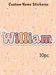 10pcs Custom Name Sticker,Retro Custom Name Decal For Water Bottles, Journals, Tablet, Mugs, Pencil Pouch, Customized Sticker Back To School Stationery Accessory - Multicolor - View 19