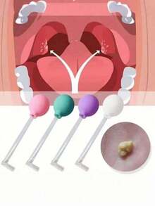 4pcs Tonsil Stone Removal Tool Set, Includes PVC Suction Ball, Home Manual Glass Tube Oral Irrigator And Tonsil Stone Removal Tool, Silicone And Glass Material Tonsil Stone Suction PVC Ball - Simple And Effective Oral Cleaning Care Tool - Multicolor - View 6