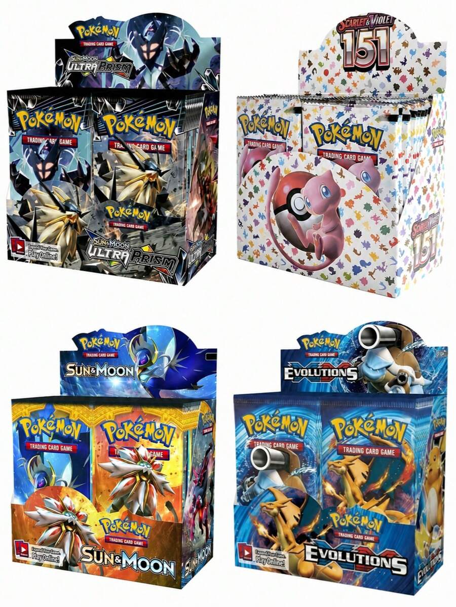 Hasbro 360 Cards/36 Packs/Box Trading Card Game, 10 Cards/Pack, English Version, Sun & Moon Series, Prism Star, Card Expansion Pack, Rare Cards, Card Battle, Evolution, Tabletop Game, Holiday Gift, Party Favor, Christmas Gift, Classmate Gift - Multi-color - View 1