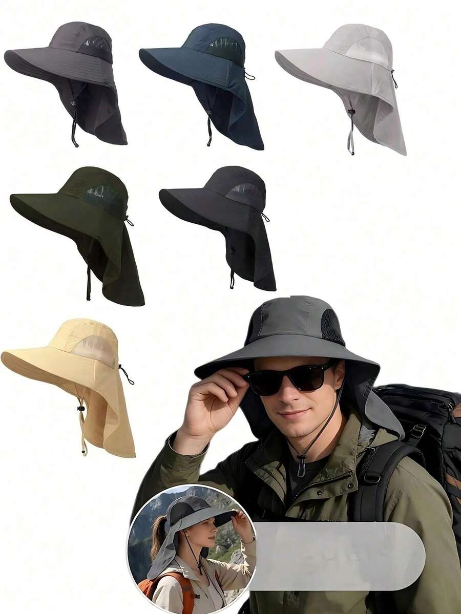 All-Season Unisex Sun Hat, Sun Protection Hat, Hiking Hat, Fishing Hat. Breathable Mesh, Quick Dry. Adjustable Chin Strap. Lightweight And Foldable. The Best Sun Protection Gear For All-Day Outdoor Use. - Multicolor - View 1