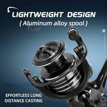 2026 New Okuma Fishing Reel Dual Drag Front And Rear Brake Spinning Reel 3000-6000 Series 10-16KG Braking Force Saltwater Freshwater Universal Metal Long Cast Fishing Reel - Black - View 9