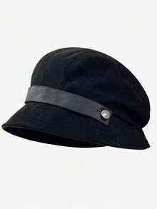 1pc Women's French Bucket Hat, Winter Warm & Windproof Beret, Elegant High-End Style, Suitable For Autumn/Winter Daily Wear - Multicolor - View 3