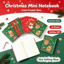 4 Christmas Mini Pocket Notebooks Shipped In Random Colors, Featuring Santa Claus, Snowman, And Reindeer Designs, Perfect For Holiday Parties And As Decorative Writing Notebooks Or Gifts. - A - View 1