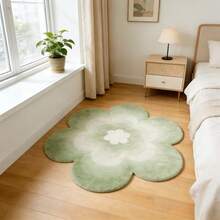 1pc Flower Shaped Rug, Matcha Green To Cream White Multi-Layer Gradient Petals, Soft And Fresh, Mori Style Ins, Gentle And Healing, Visually Soft And High-End, Hand-Cut With 1-5cm Error, Decorative Rug, Bedroom Decor, Small Rug, Rug, Home Decor, Living Room Rug, Bedroom Rug, Outdoor Rug, Washable Rug - Multicolor - View 2