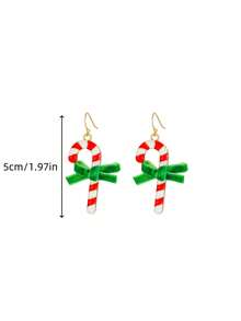 Christmas Crutches, Candies, Santa Claus Earrings, Perfect Gift For Festive Atmosphere - Candy Cane - View 3
