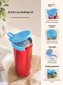 1Pc Silicone Can Dust Cover, Reusable Beverage Can Lid Dust Proof Bottle Mouth Cover, Leak Proof Can Topper For Soda Beer Cola, Fresh Keeping Can Cap Protector, Kitchen Bar Picnic Accessory, Easy Clean, Fits Standard Cans, Housewarming Gift - View 4