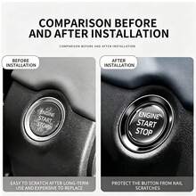 Crystal Clear Car Ignition Switch Button Protector, Universal Start Stop Sticker Cover For All Vehicles, Anti Scratch DIY Cut2.3cm/2.5cm - A - View 4