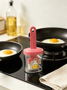 1pc Multi-Functional Olive Oil Silicone Brush, PP Material Bottle Body, Durable And Sturdy, Suitable For Storing Various Liquids, Applicable For Kitchen Cooking, Outdoor BBQ, Salad Making, Baking, Air Fryer, Suitable For All People, Lightweight Home Multi-Functional BBQ Silicone Oil Brush, Reusable Refillable Dispenser Bottle, Kitchen Supplies, Kitchen Gadgets, Baking Supplies (Random Color And Style) - Multicolor - View 3