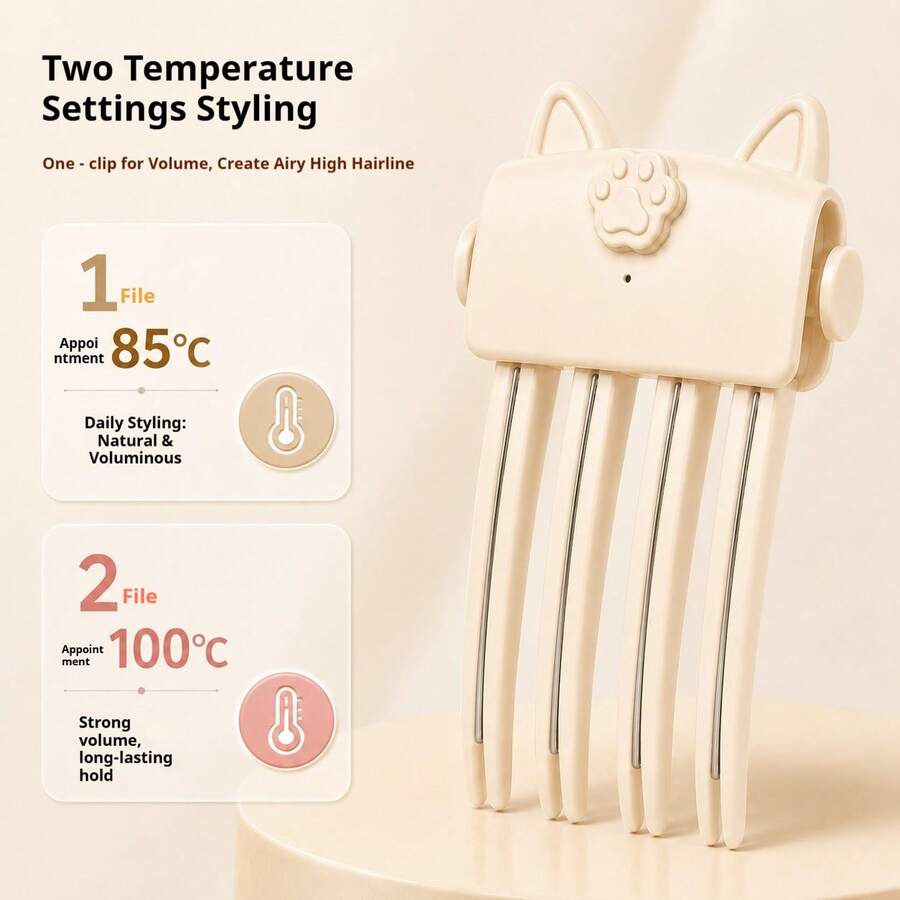 Sisir Penambah Volume Rambut Bentuk Telinga Kucing Lucu, Alat Penata Rambut Portabel untuk Menambah Volume Akar Rambut, Sisir Jepit Rambut untuk Membentuk Gaya Rambut Alami dan Mengembang, Cocok untuk Gaya Rambut Sehari-hari Wanita DIY - MultiWarna - View 1