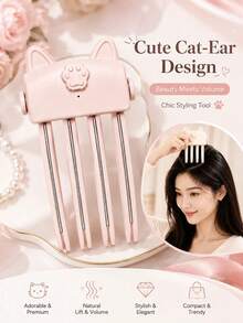 Sisir Penambah Volume Rambut Bentuk Telinga Kucing Lucu, Alat Penata Rambut Portabel untuk Menambah Volume Akar Rambut, Sisir Jepit Rambut untuk Membentuk Gaya Rambut Alami dan Mengembang, Cocok untuk Gaya Rambut Sehari-hari Wanita DIY - MultiWarna - View 10