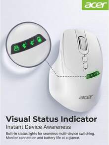 Acer Wireless Bluetooth Tri-Mode Mouse Ergonomic Mouse Compatible With Laptop USB Dock OMR254 Wireless Bluetooth Tri-Mode - View 4