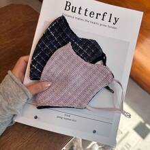 1pc Women's Elegant Plaid Warm Face Mask, Multiple Colors Available, Suitable For Women's Daily Wear, Street Style, Ideal Gift - Multicolor - View 5