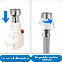 22mm Internal Thread/24mm External Thread Fine Thread Tap Adapter, -Plated Faucet Quick Connector, Kitchen Sink Mixer Tap Accessory, Washing Machine And Water Pipe Connector - Round - View 8