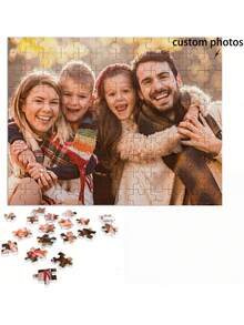 Customized Jigsaw Puzzle, Personalized Photo Puzzle, 120/200/300/500/1000 Pieces Optional, Ideal Gift For Home, Wedding, Graduation, Pets And Other Occasions, Multi-Functional, Reusable, Decorative, Exquisite, Fashionable, Soft, Cute, Colorful, Fun, Customizable, Personalized, Unique, Ideal Gift For Her, Ideal Gift For Him, Anniversary, Birthday Gift - Multicolor - View 1