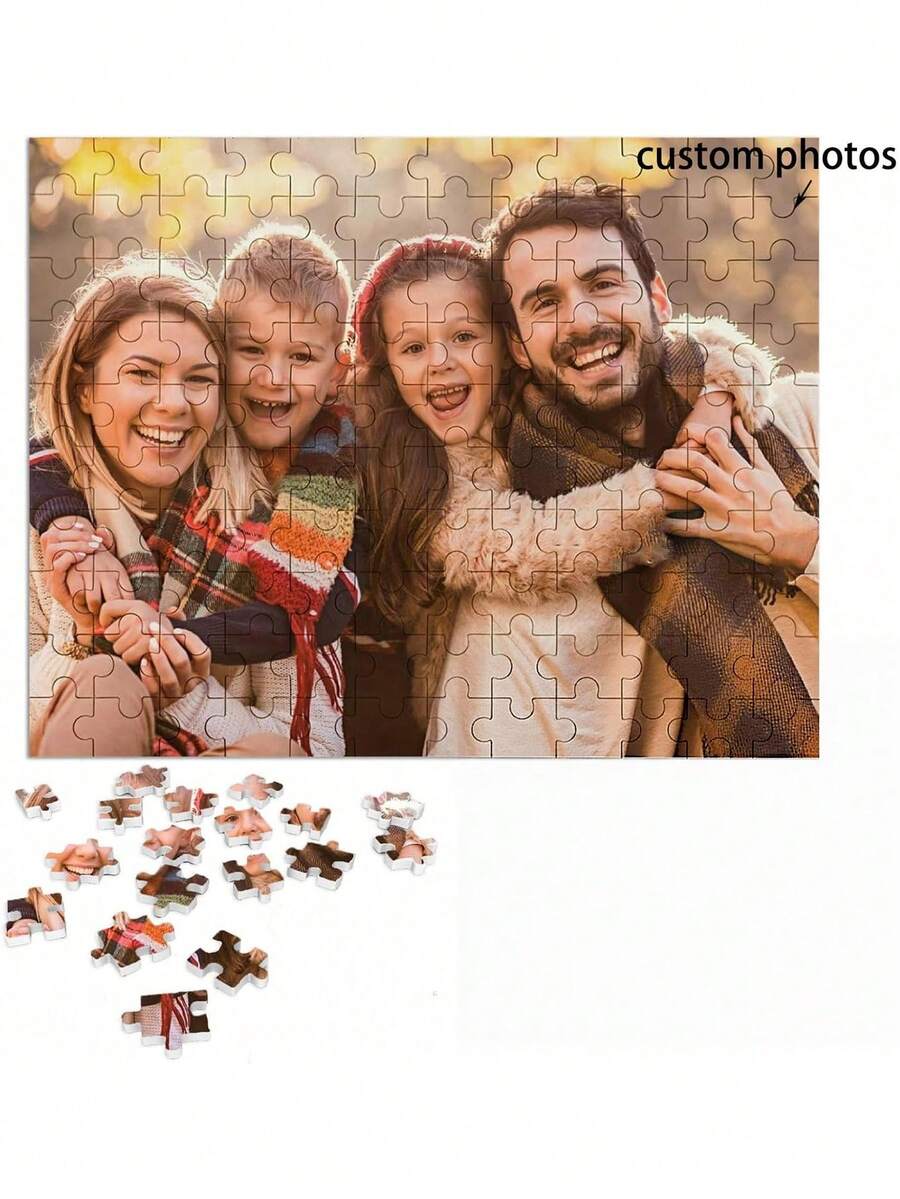 Customized Jigsaw Puzzle, Personalized Photo Puzzle, 120/200/300/500/1000 Pieces Optional, Ideal Gift For Home, Wedding, Graduation, Pets And Other Occasions, Multi-Functional, Reusable, Decorative, Exquisite, Fashionable, Soft, Cute, Colorful, Fun, Customizable, Personalized, Unique, Ideal Gift For Her, Ideal Gift For Him, Anniversary, Birthday Gift - Multicolor - View 1