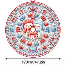 1件可愛雪人家庭禮品盒，聖誕樹裙圖案，優雅配色節日裝飾，5種尺寸，男女通用節日禮物，適用於居家與派對聖誕裝飾 - 雪人家庭 - 查看 14