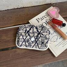 Multi-Functional Double Layer Storage Bag, Earphone Data Cable Coin Lipstick Organizer, ID Card Holder Clutch - Multicolor - View 17