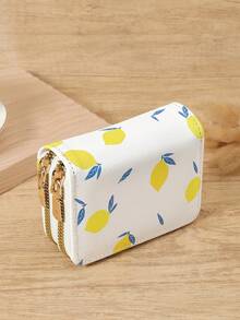 Women's Short Wallet Double Zipper Credit Card Storage Bag, Simple Casual Multi Card Clip, Suitable For Outdoor Travel And Returning To School - White - View 6