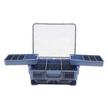 Miumaeov 3-Tier Portable Fishing Tackle Storage Box, Ergonomic Handle, Adjustable Compartments, Large Capacity For Hooks Bait Fishing Lines, Outdoor Fishing - Blue - View 4