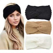 3pcs/Set Women's Winter Ear Warmers, Thick Knit Headbands, Warm Winter Accessories For Cold Weather - Multicolor - View 1