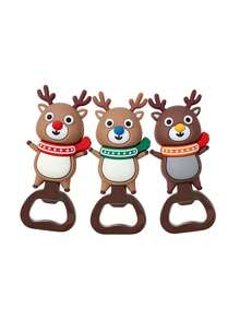 1pc Christmas Reindeer Bottle Opener, Effortless Opening, Suitable For Parties, Home Bar, Kitchen, Backyard Gatherings And More, Ultra-Lightweight And Cute Design, Convenient - Multicolor - View 5