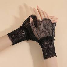 1 Pair Women's Gentle Style Lace Arm Warmers, Gothic Lolita Style Accessory, Suitable For Wedding Dress Accessory, Cosplay, Travel, Festival Events - Multicolor - View 6