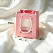 3pcs/1pc Elegant Pink Flocked Ring Box With Transparent Window, Portable Handheld Jewelry Box Suitable For Travel, Fashionable Packaging For Graduation Gifts And Special Occasions - Multicolor - View 7