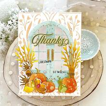 Thanksgiving Harvest Vegetable Metal Cutting Dies Set, Pumpkin Gourd Wheat Stalk Die Cuts For Scrapbooking Card Making - C-Silver - View 8